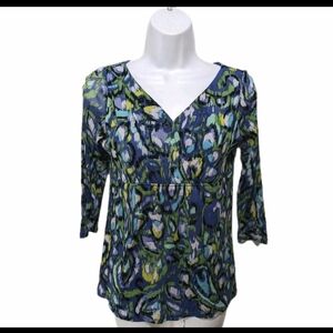 Axcess Mesh Empire Babydoll Top S 90s Y2K Whimsical 3/4 Sleeve #5500